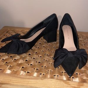 ZARA Trafaluc block heel! With bow!